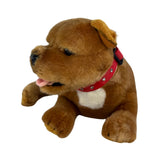 Merlot Staffy plush lying front view