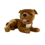 Merlot Staffy plush lying side view