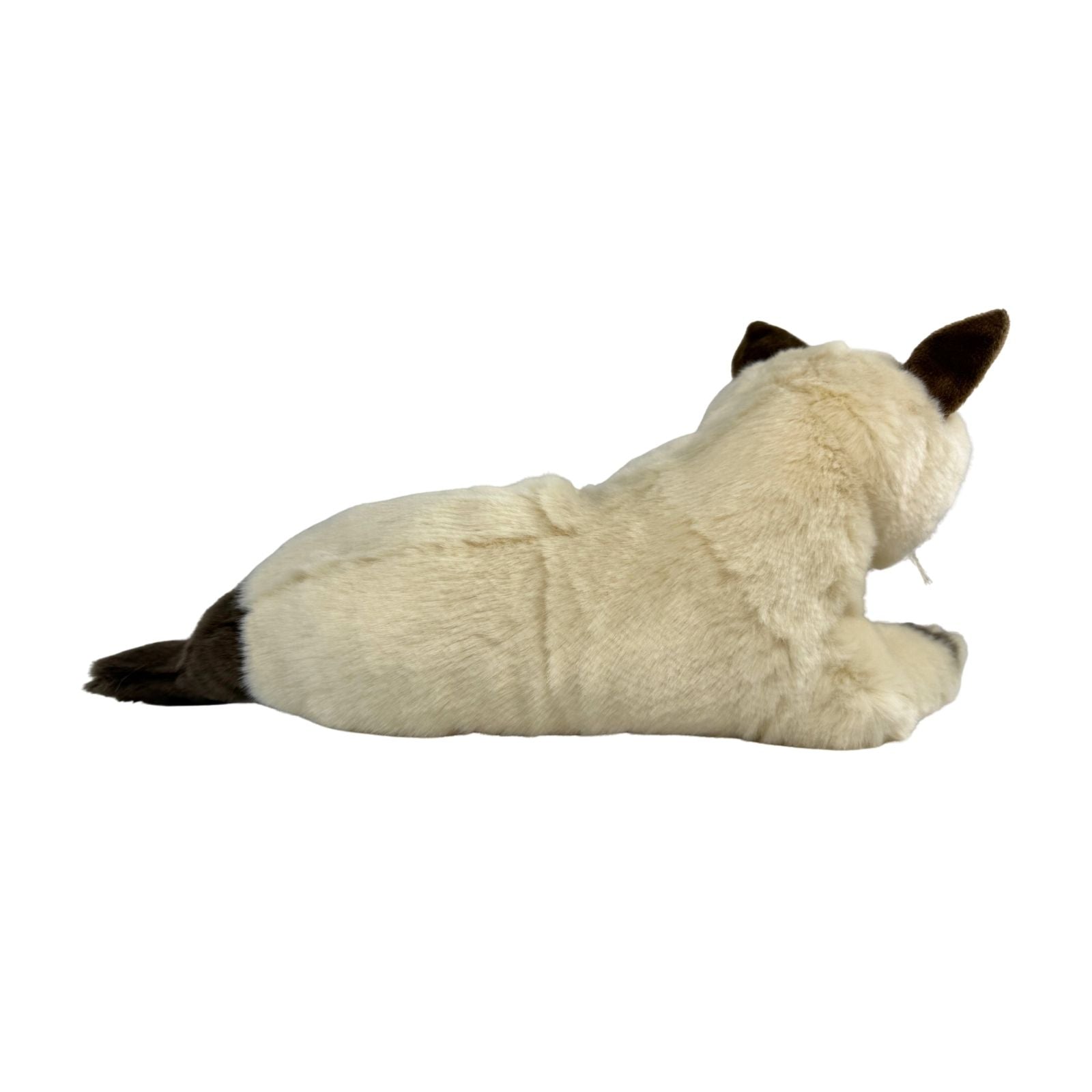 Mia Burmese cat plush lying side view