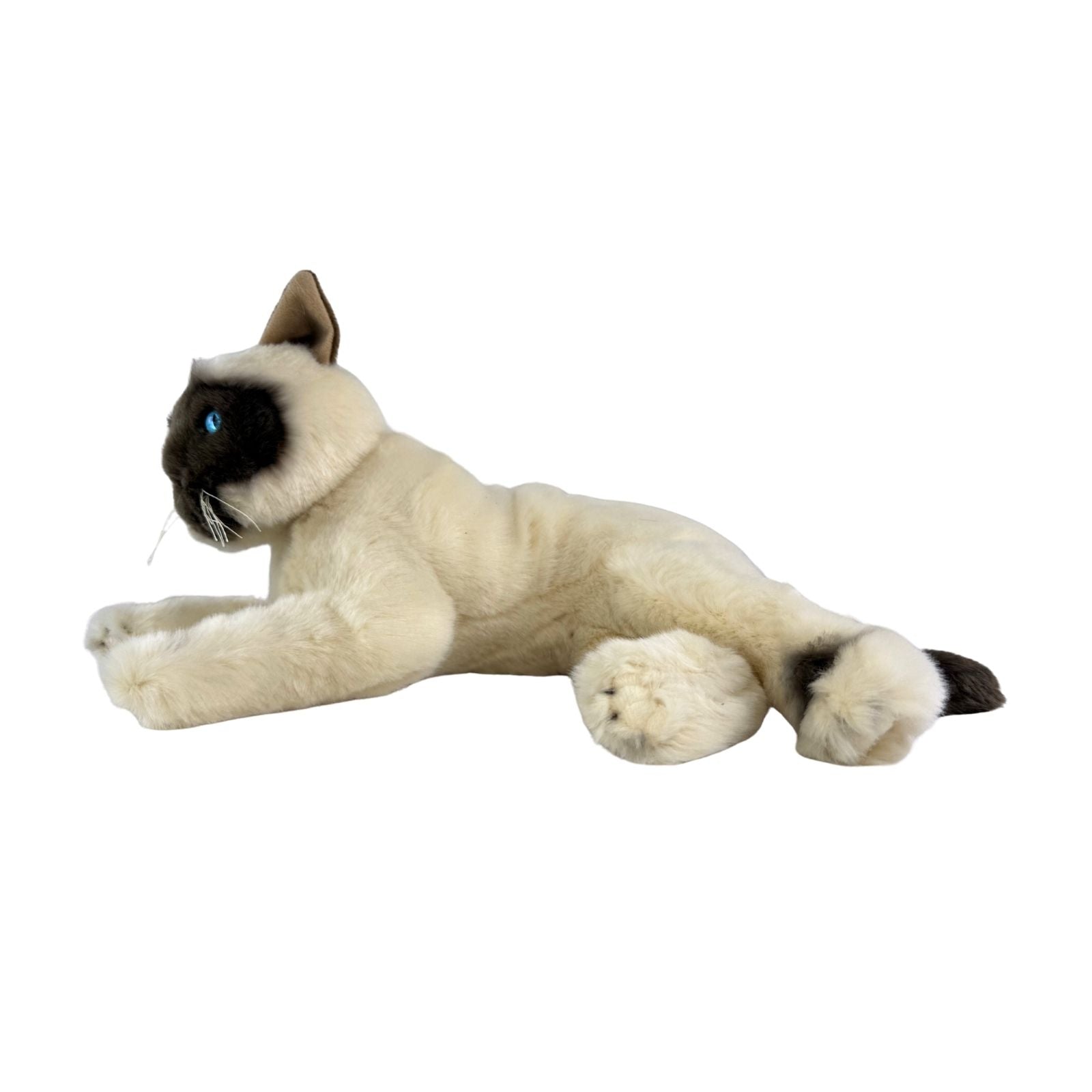 Mia Burmese cat plush lying side view