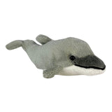 Mini dolphin plush toy angle view