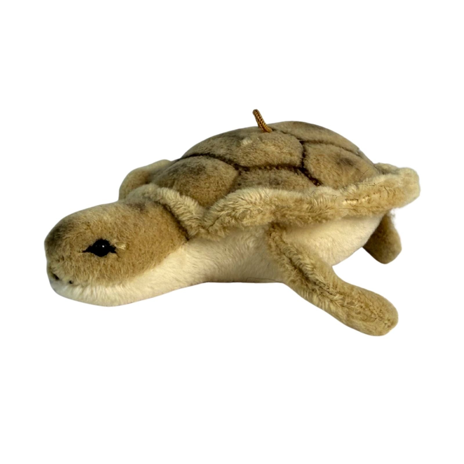 Mini turtle plush toy angle view