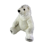 Minka polar bear plush toy sitting angle view