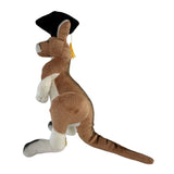 Monty kangaroo plush wearing graduation hat view