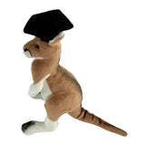Monty kangaroo plush wearing graduation hat view