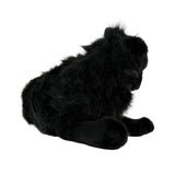 Onyx black Persian cat plush lying