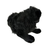Onyx black Persian cat plush lying