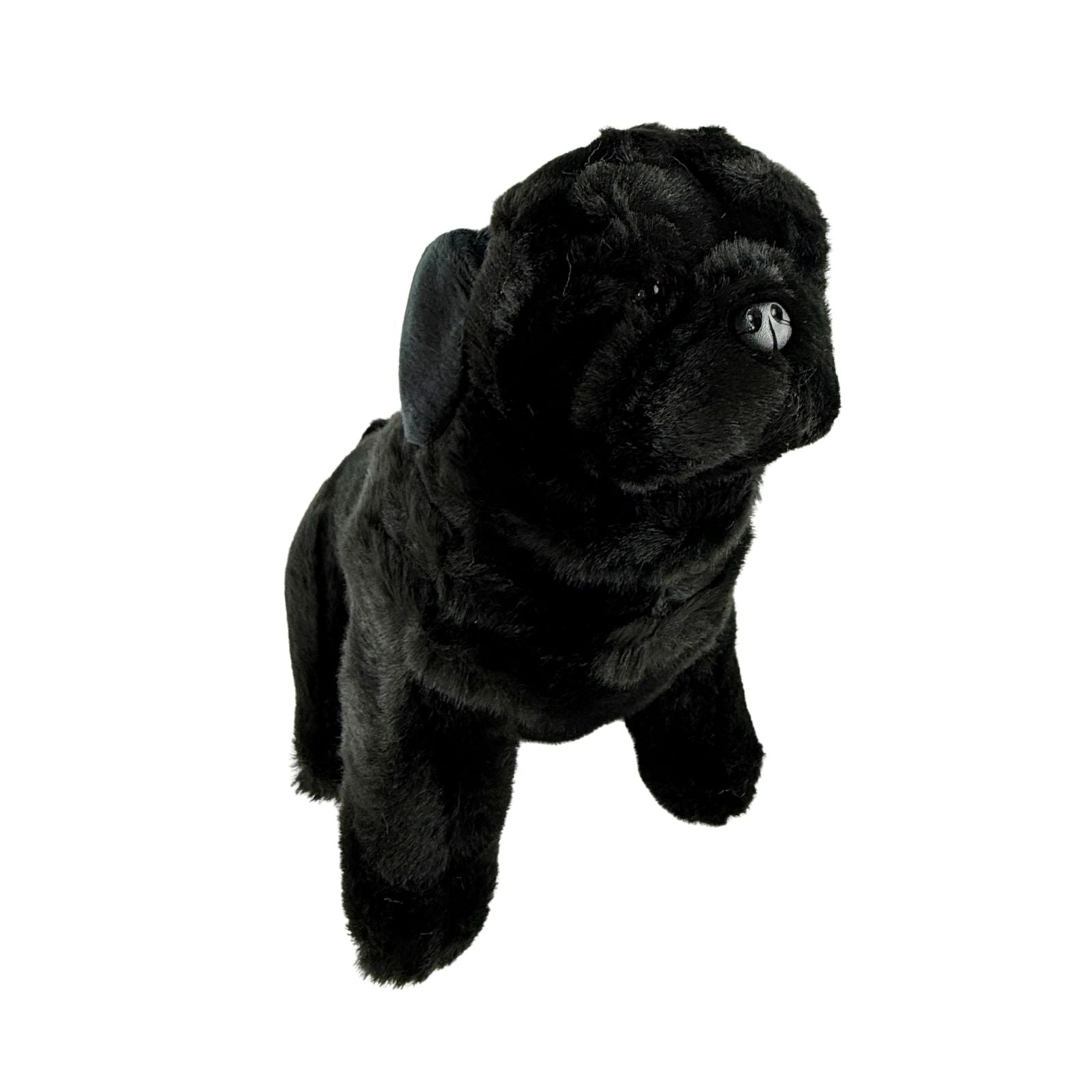 Oreo black Pug plush sitting front view