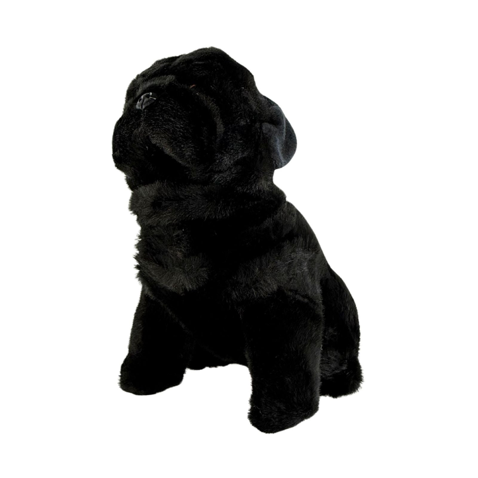 Oreo black Pug plush sitting front view