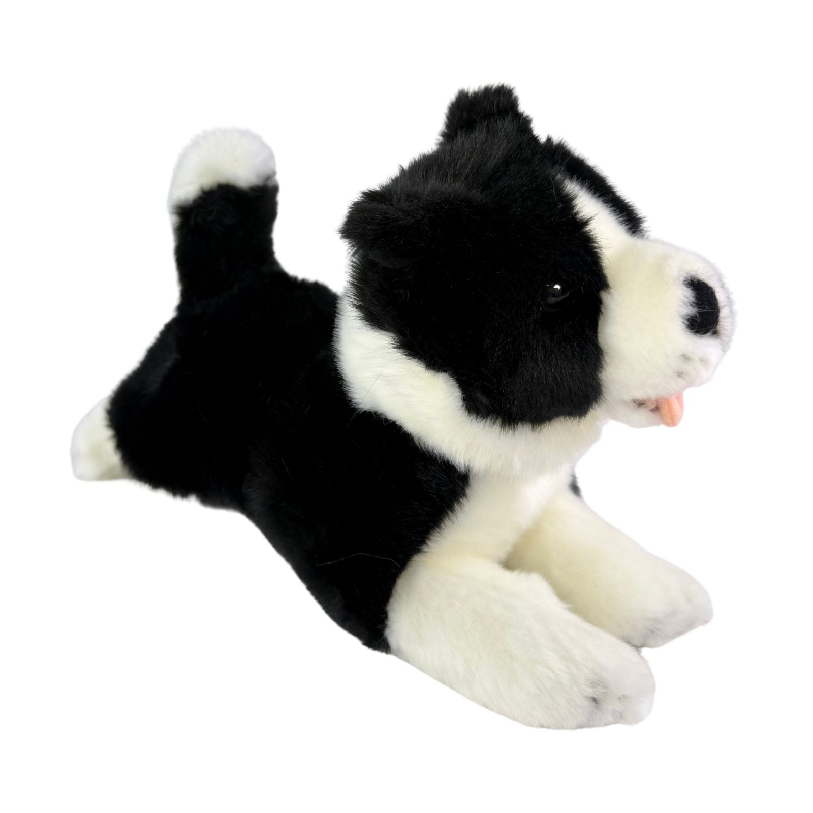 Patch Border Collie plush lying angle view