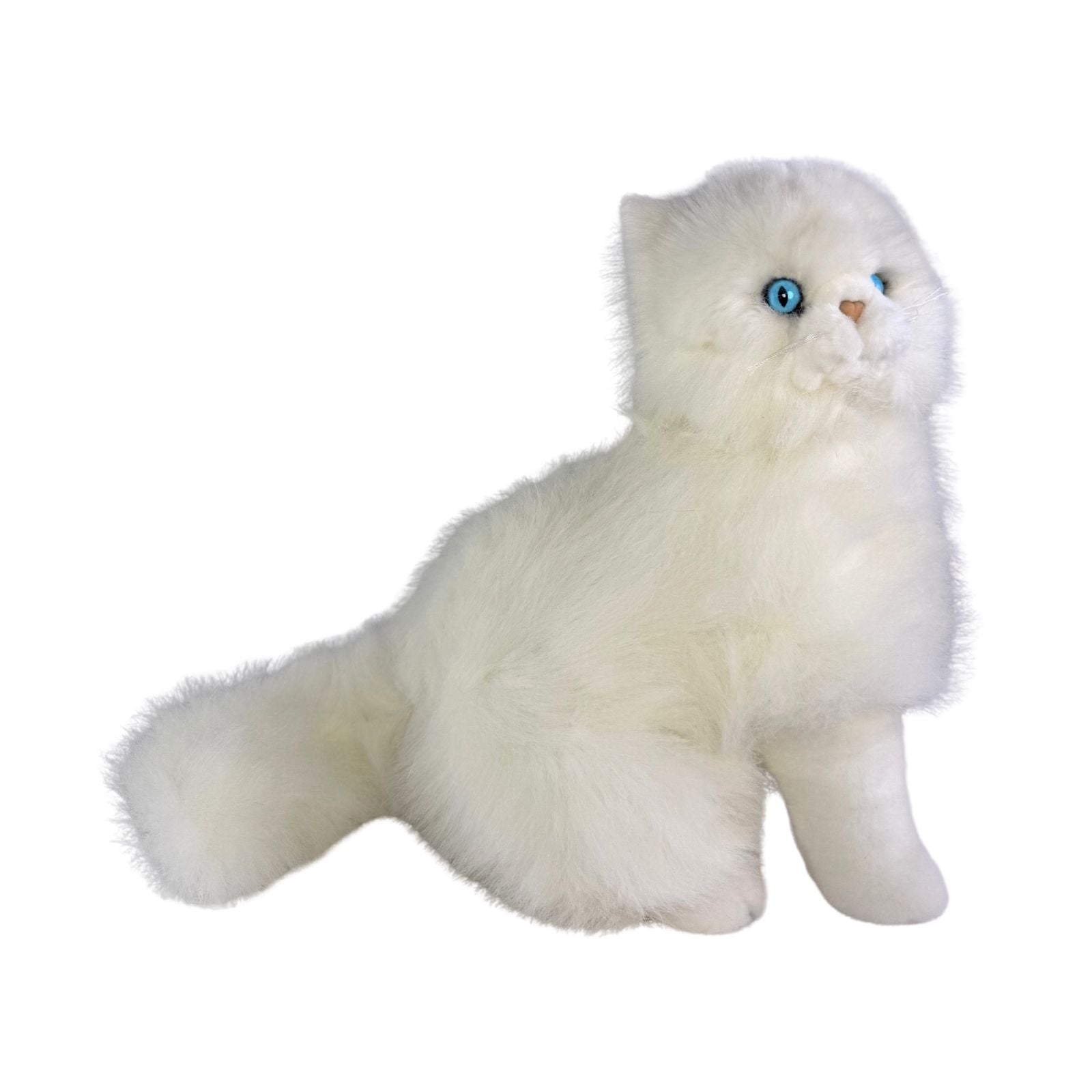 Pearl Persian cat plush sitting side view