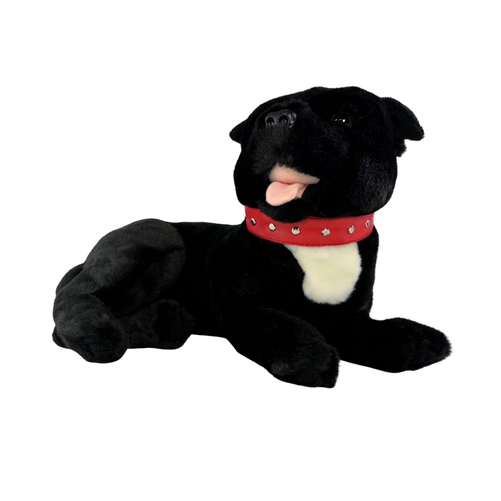Pepper Staffy plush lying