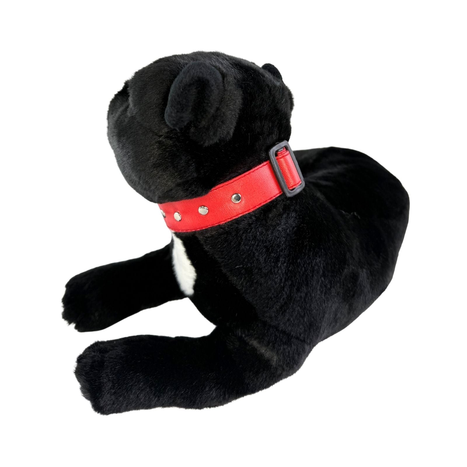 Pepper Staffy plush lying