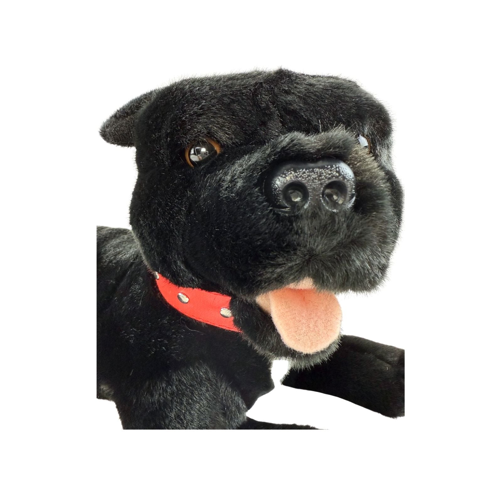 Pepper Staffy plush close up face