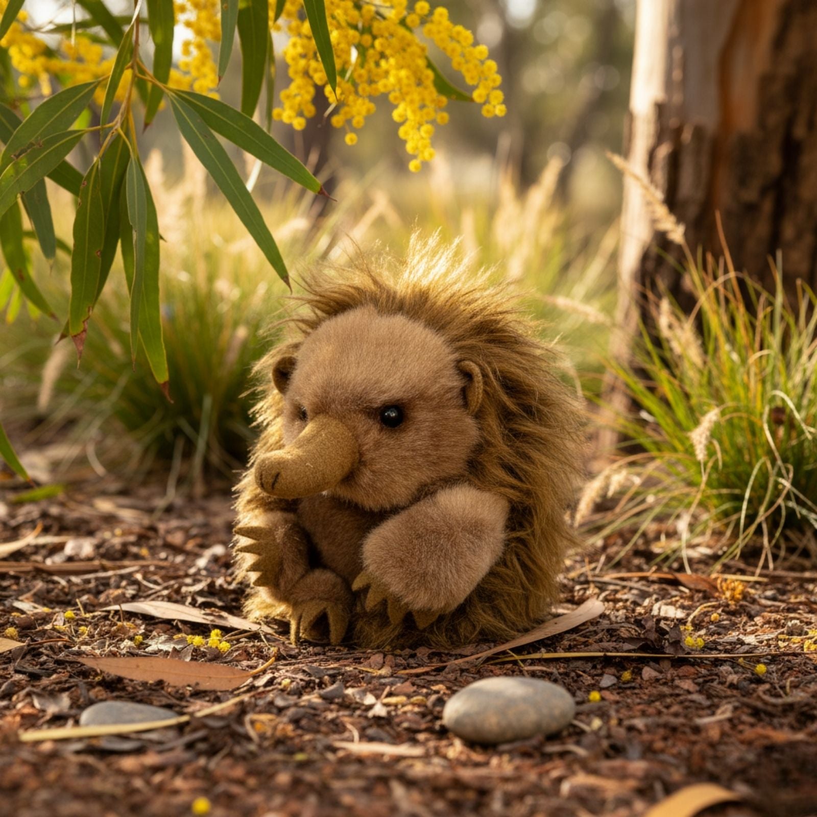 baby echidna soft small handcrafted realistic plush toy in a wild
