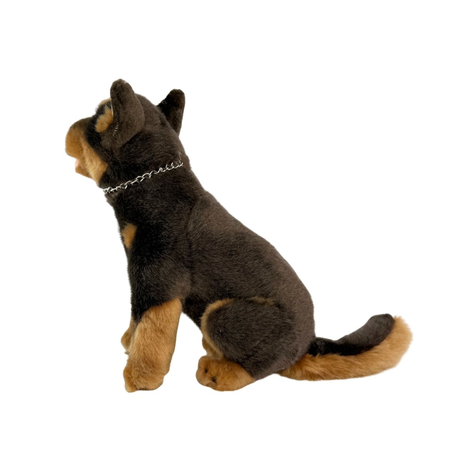 Quinn kelpie plush toy sitting side view