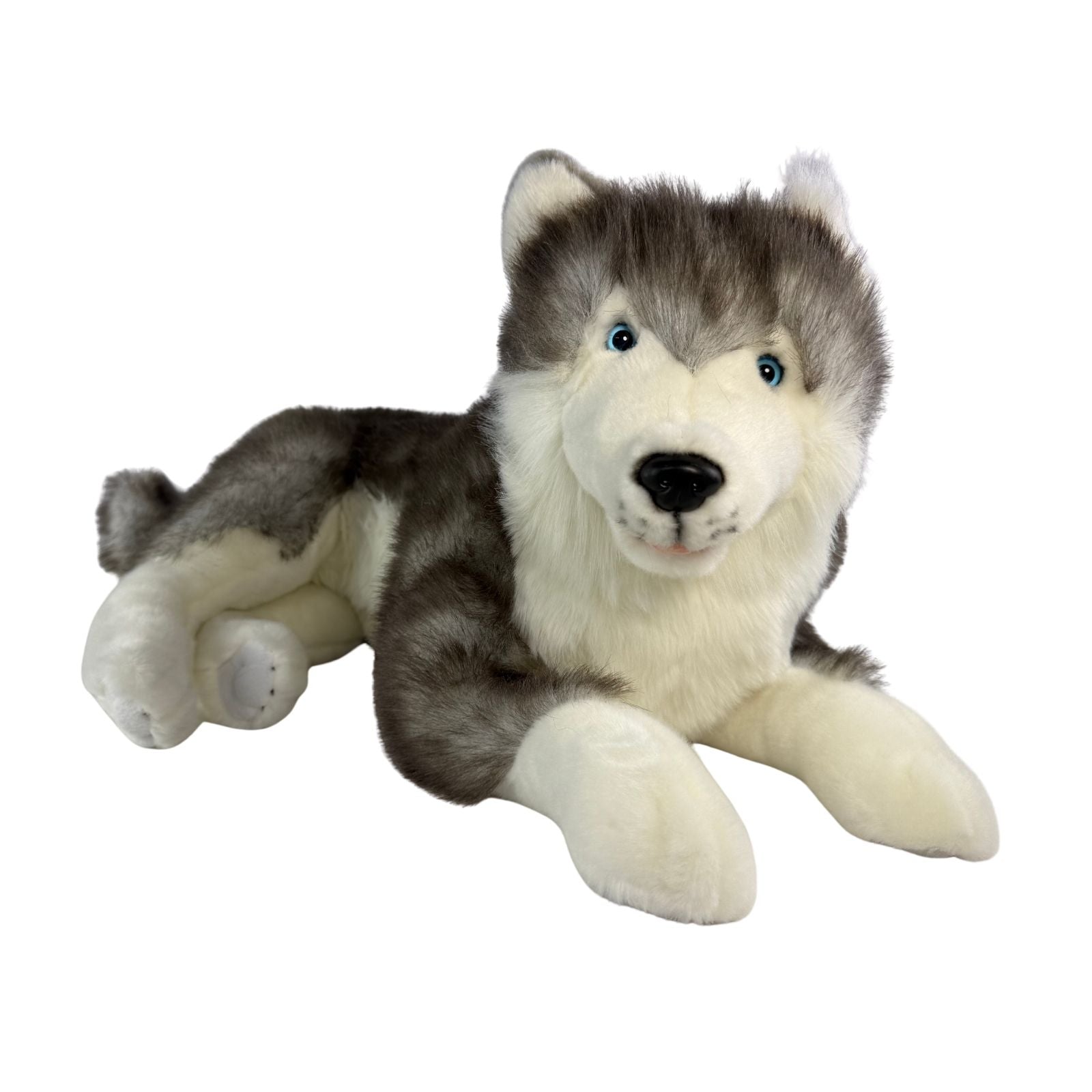 Rocket Husky plush lying front view