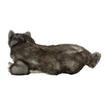Rocket Husky plush lying back view