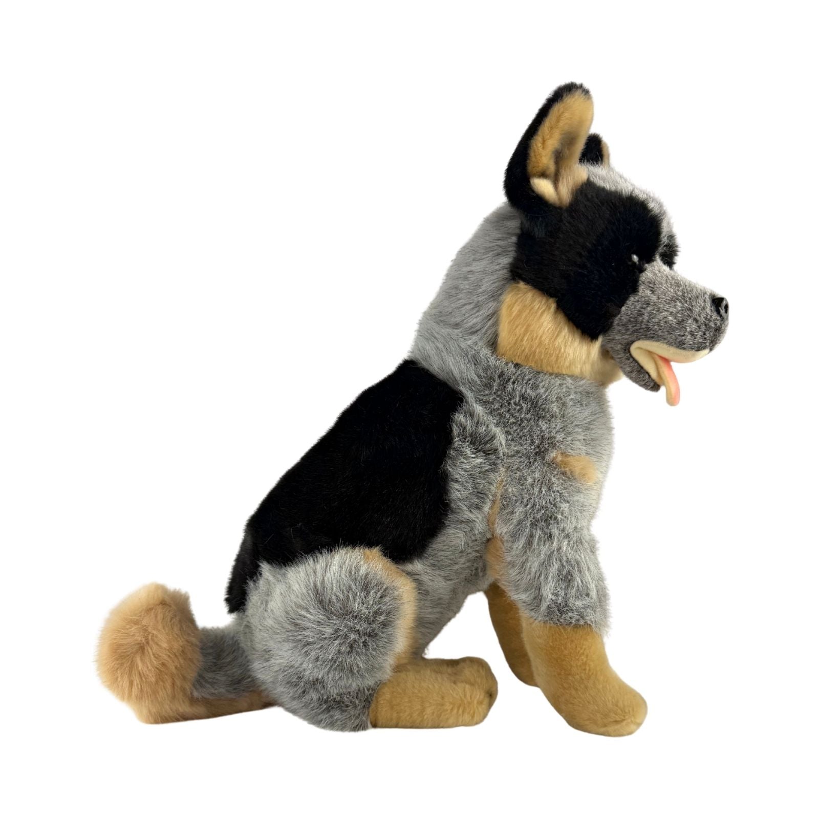 Rocky Blue Heeler plush sitting side view