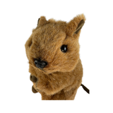 Plush toy resembling a beaver on a white background