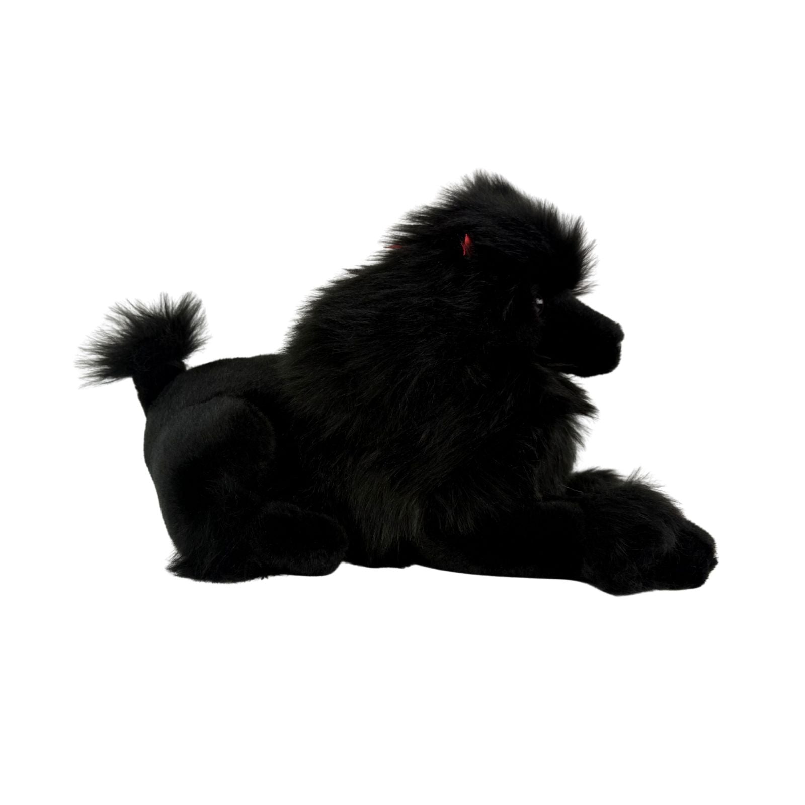 Romeo black Poodle plush crouching side view