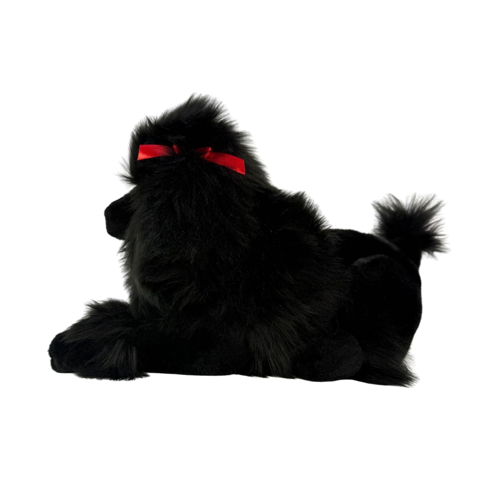 Romeo black Poodle plush crouching side view