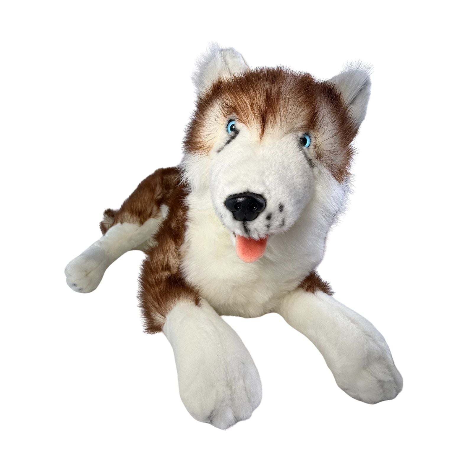 Scarlet Husky plush toy lying front view