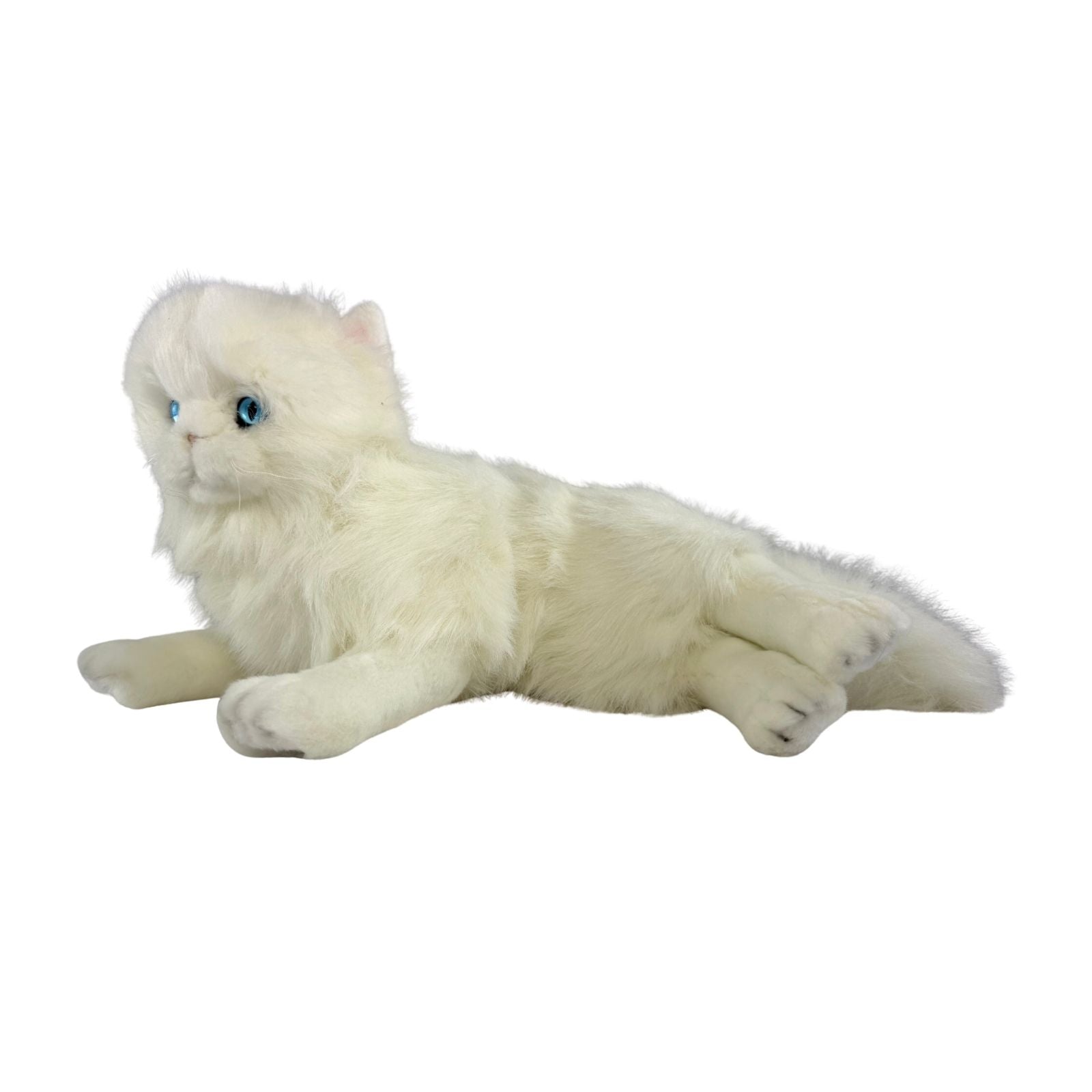 Snowflake Persian cat plush toy lying