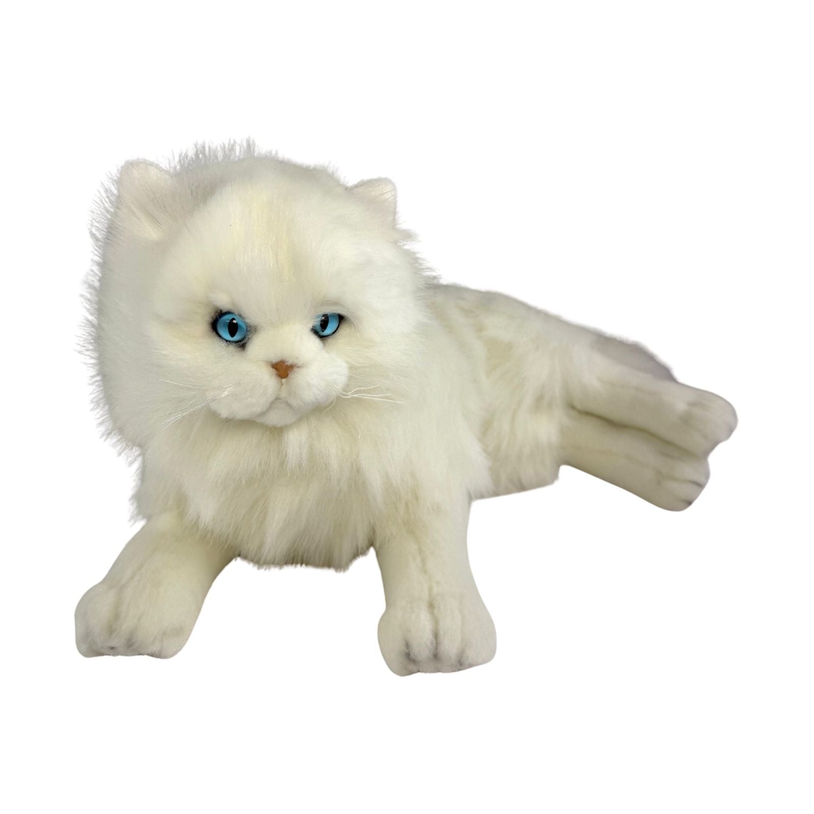 Snowflake Persian cat plush toy lying