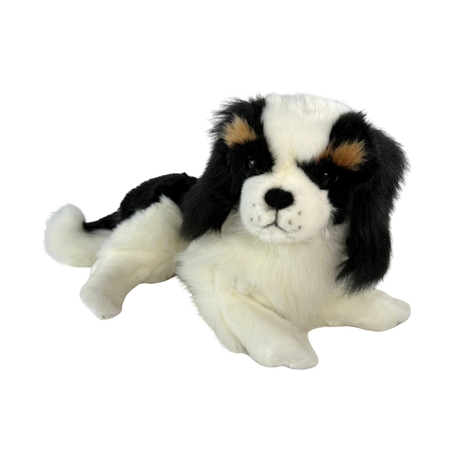 Snuggles Cavalier King Charles plush toy lying