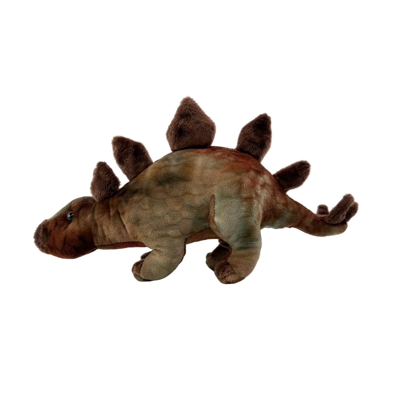 handmade, high quality-made Stegosaurus dinosaur soft stuffed plush toy.