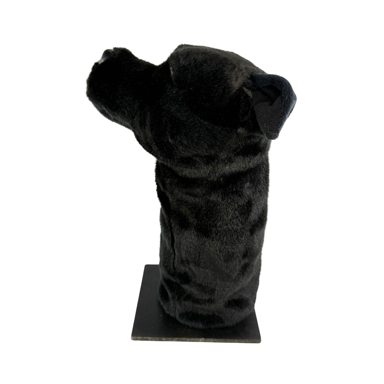 Black Staffy golf club head cover side view