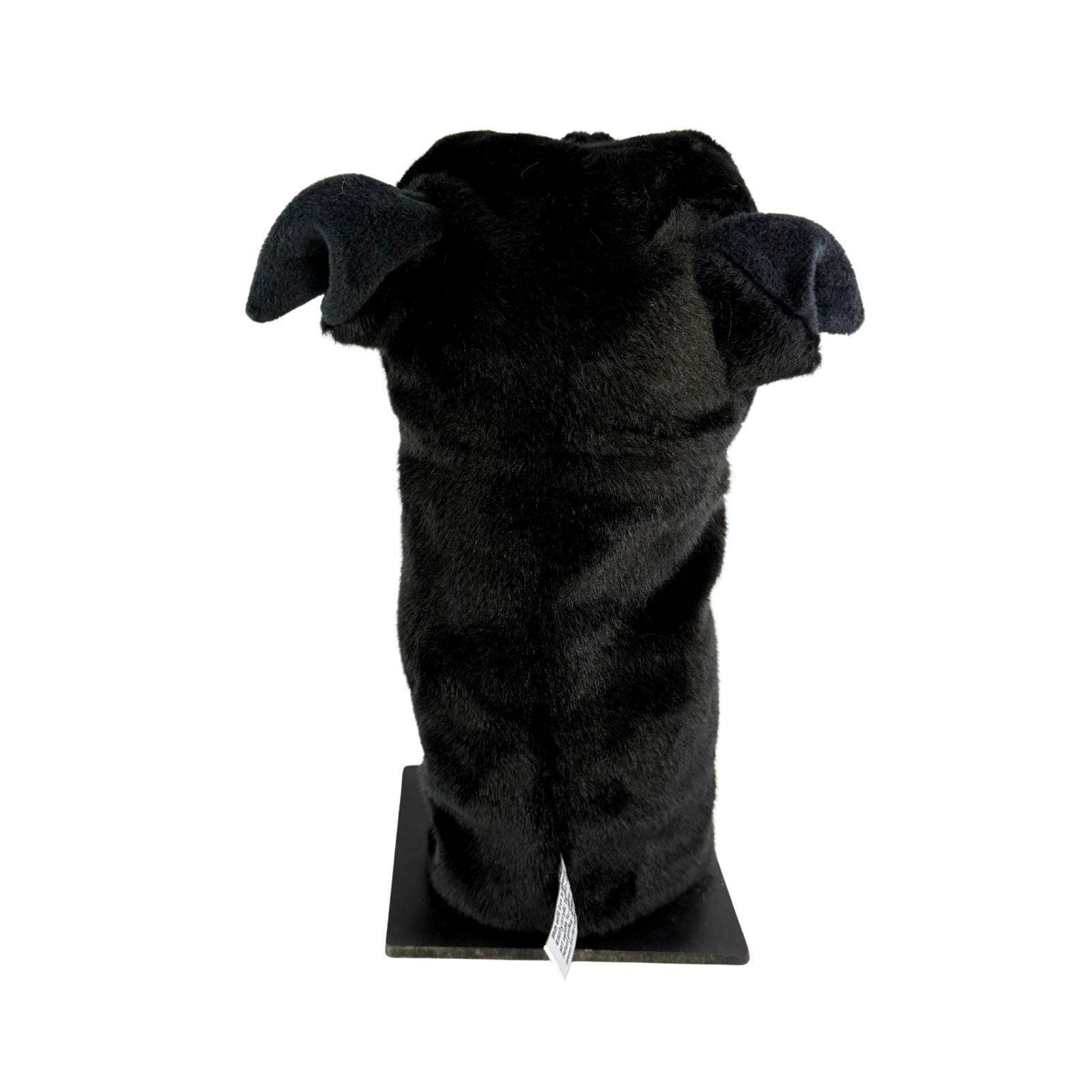 Black Staffy golf club head cover back view