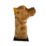 Brown Staffy golf club head cover side view