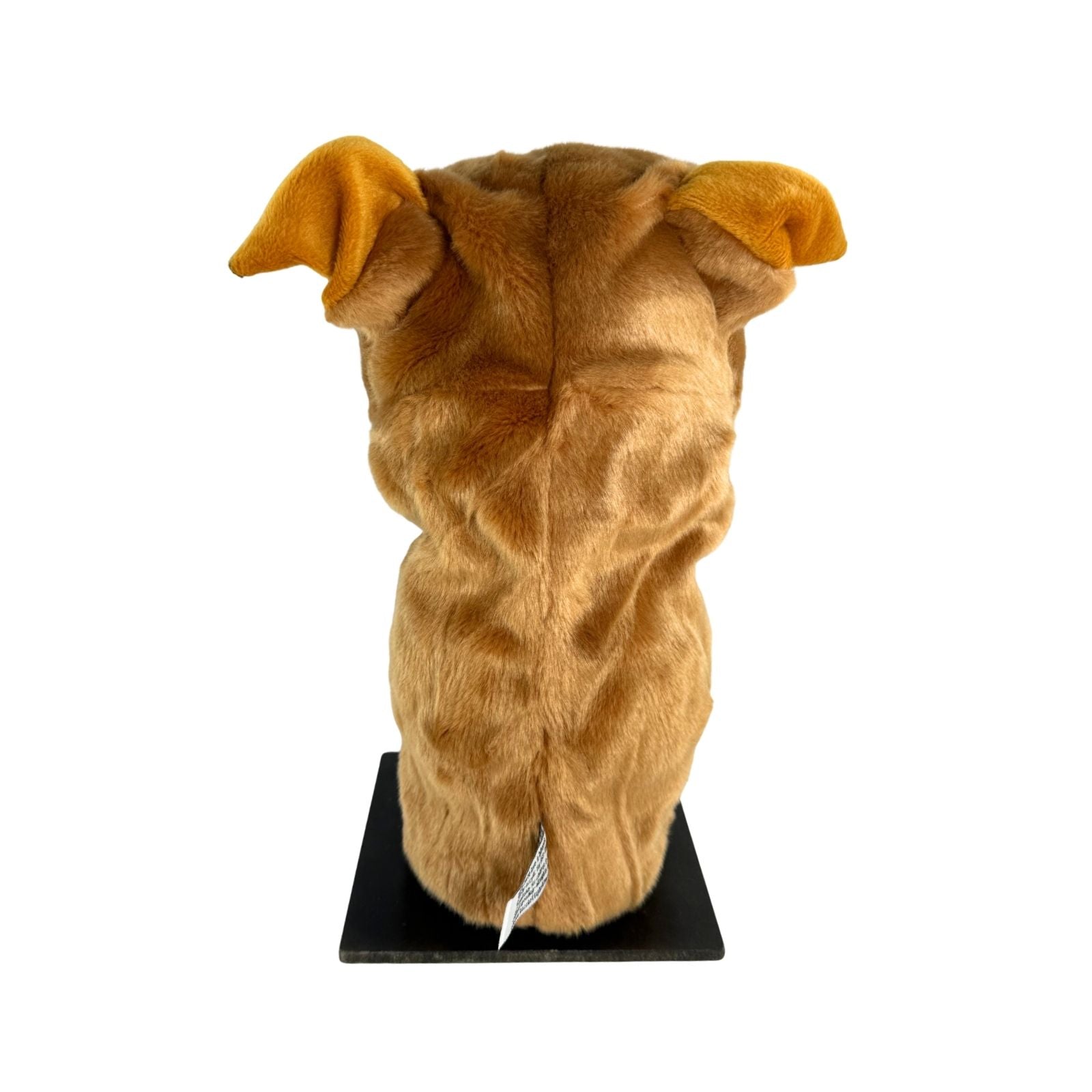 Brown Staffy golf club head coverback view
