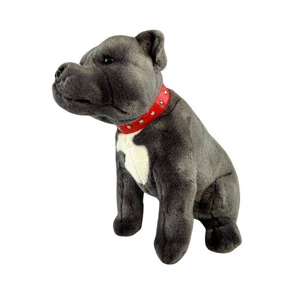 Storm - Staffy - 32cm sitting, grey