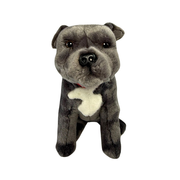 Storm - Staffy - 32cm sitting, grey