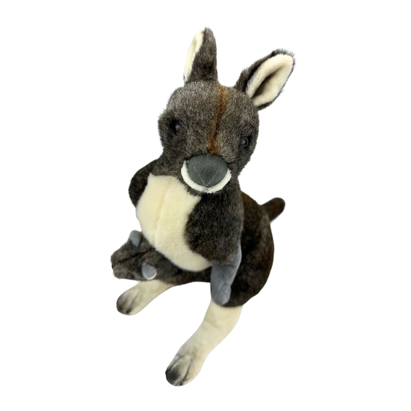 Plush donkey toy on a white background