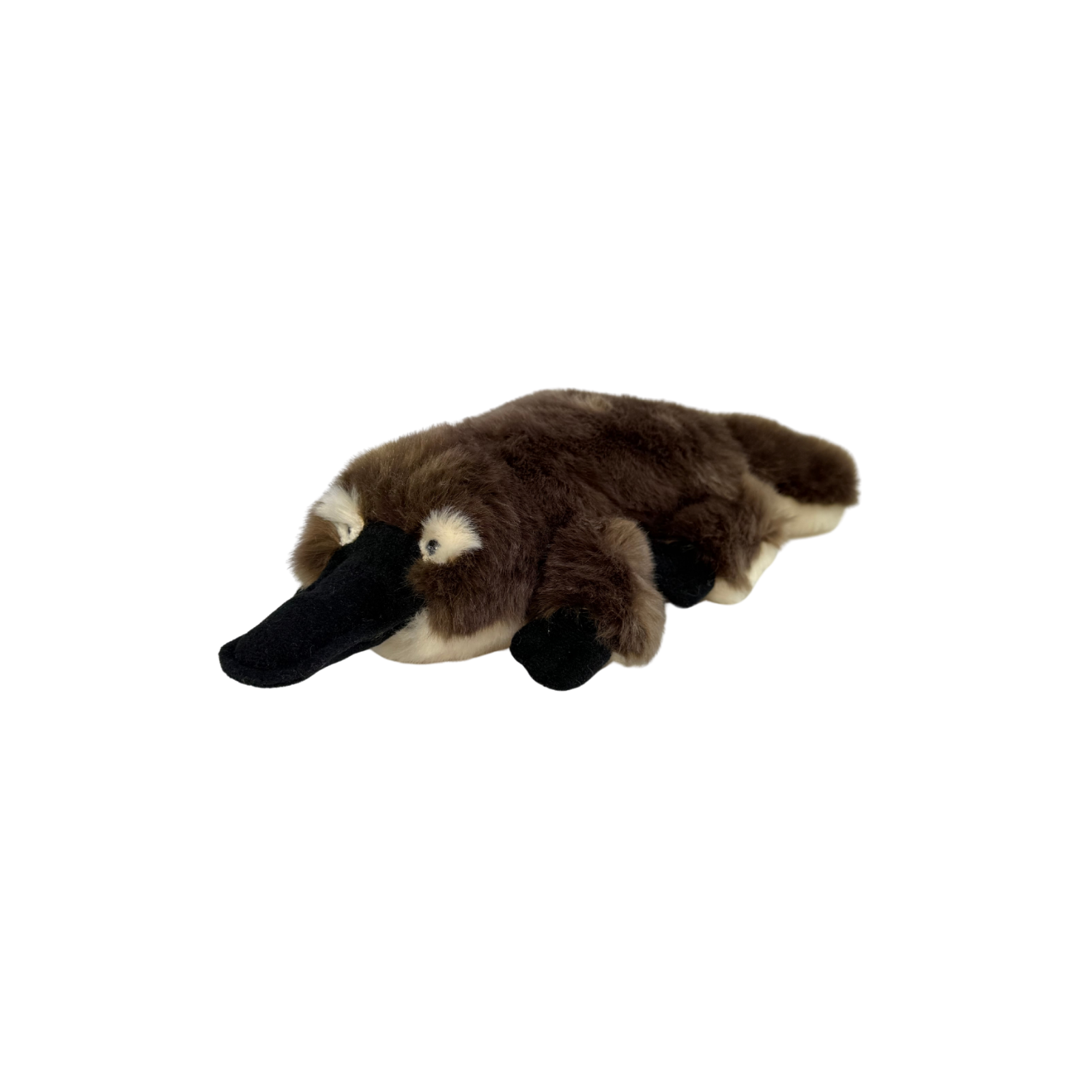 Plush toy resembling a platypus on a white background