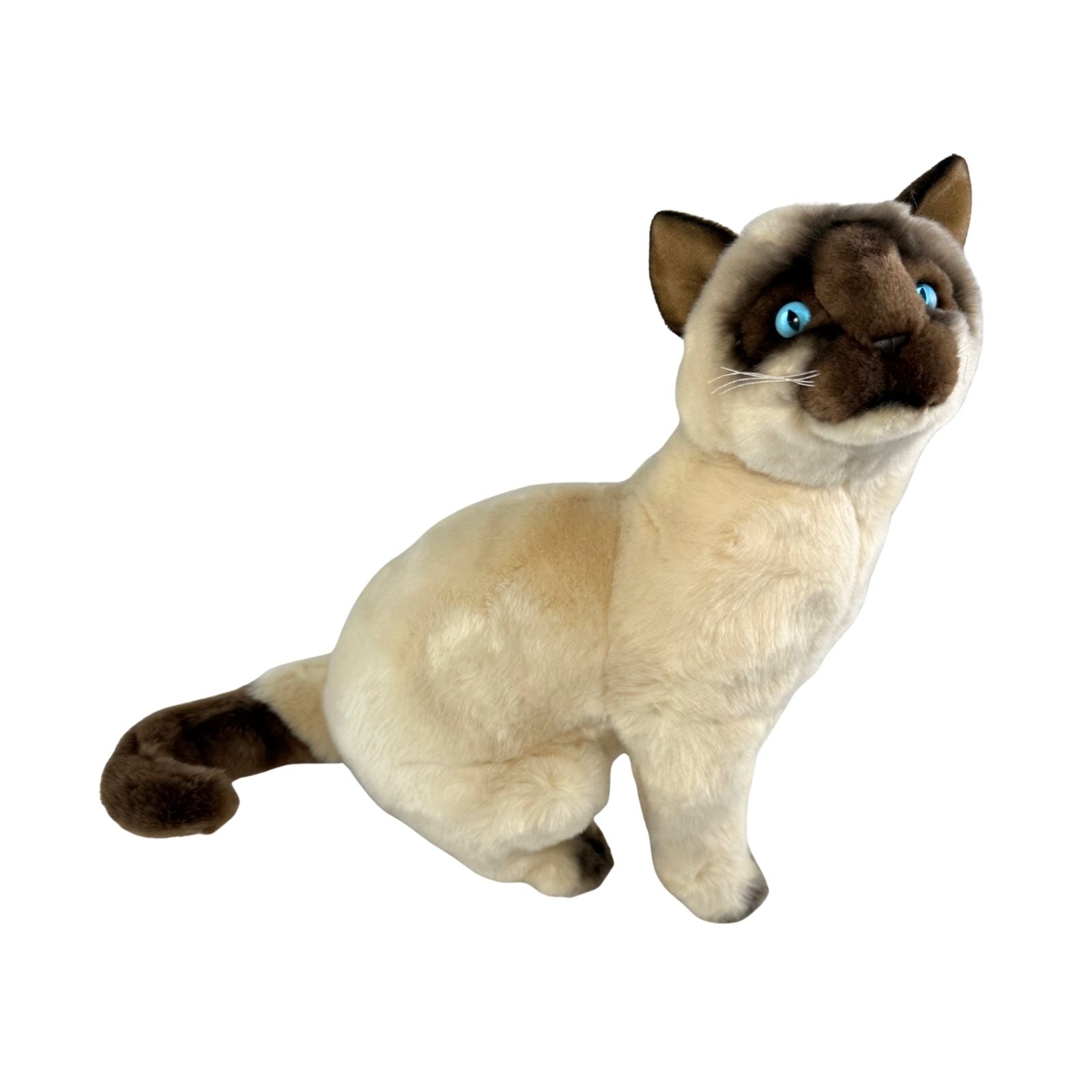 Tulip Siamese cat plush toy sitting side view