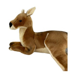 Plush deer toy on a white background