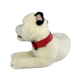Winter Staffy plush toy lying