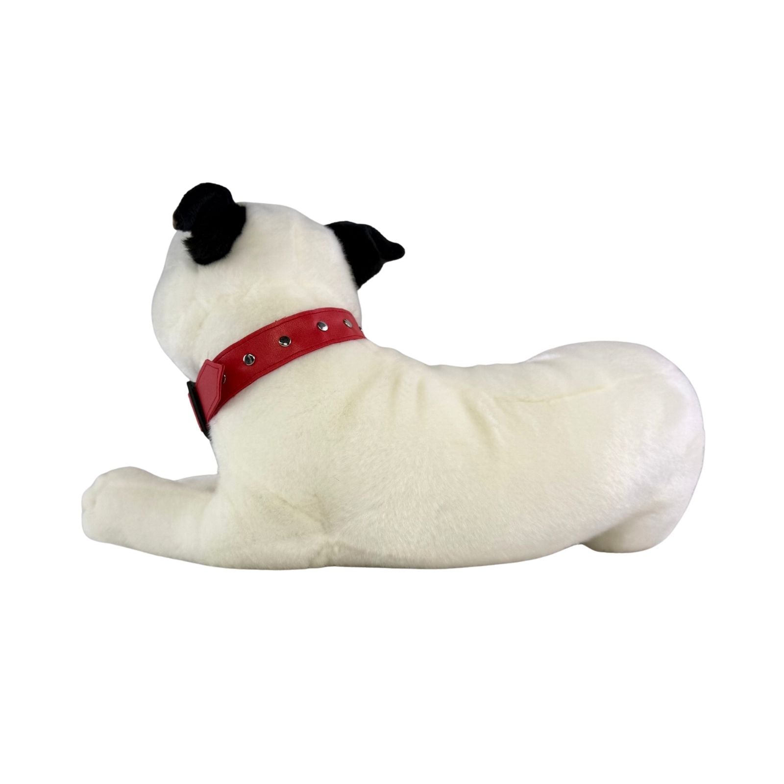 Winter Staffy plush toy lying
