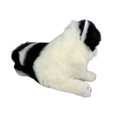 Woodrow Piebald cat plush toy lying