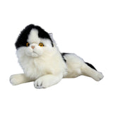 Woodrow Piebald cat plush toy lying
