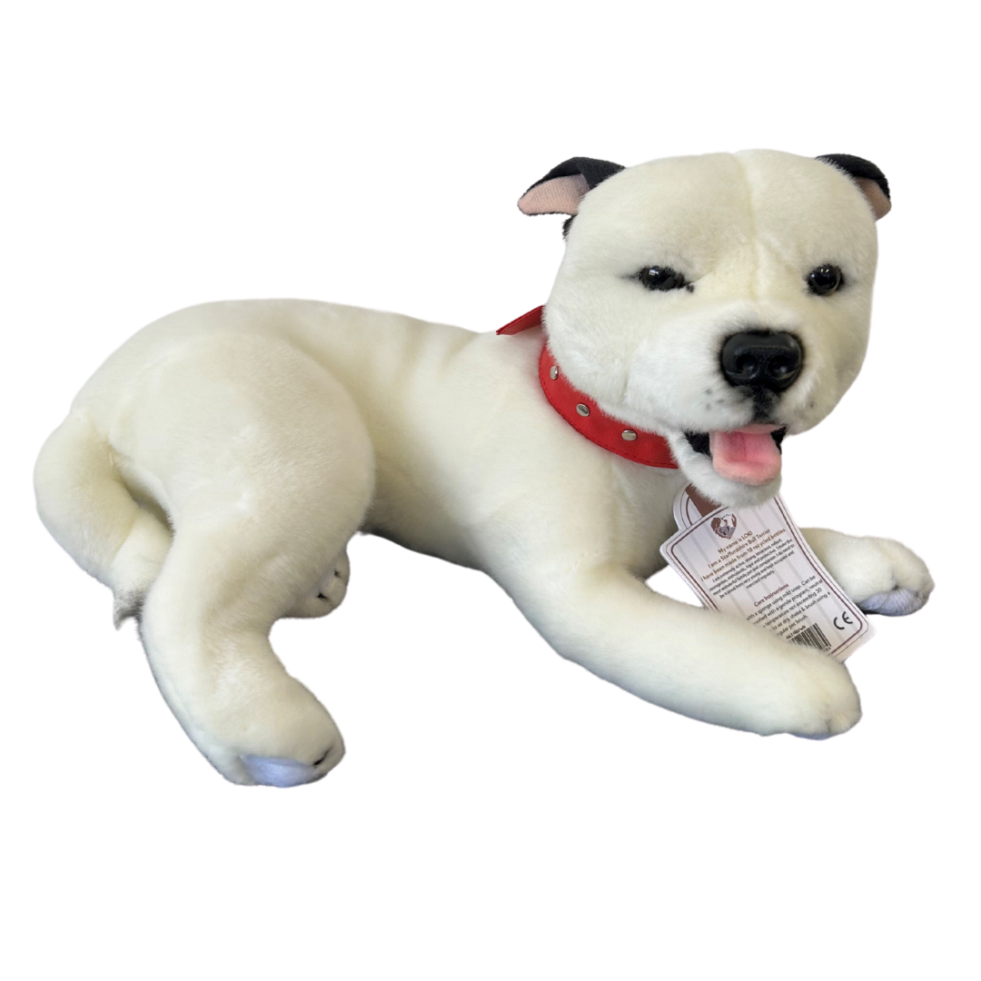 Winter Staffy 35cm lying white Bocchetta Plush Toys