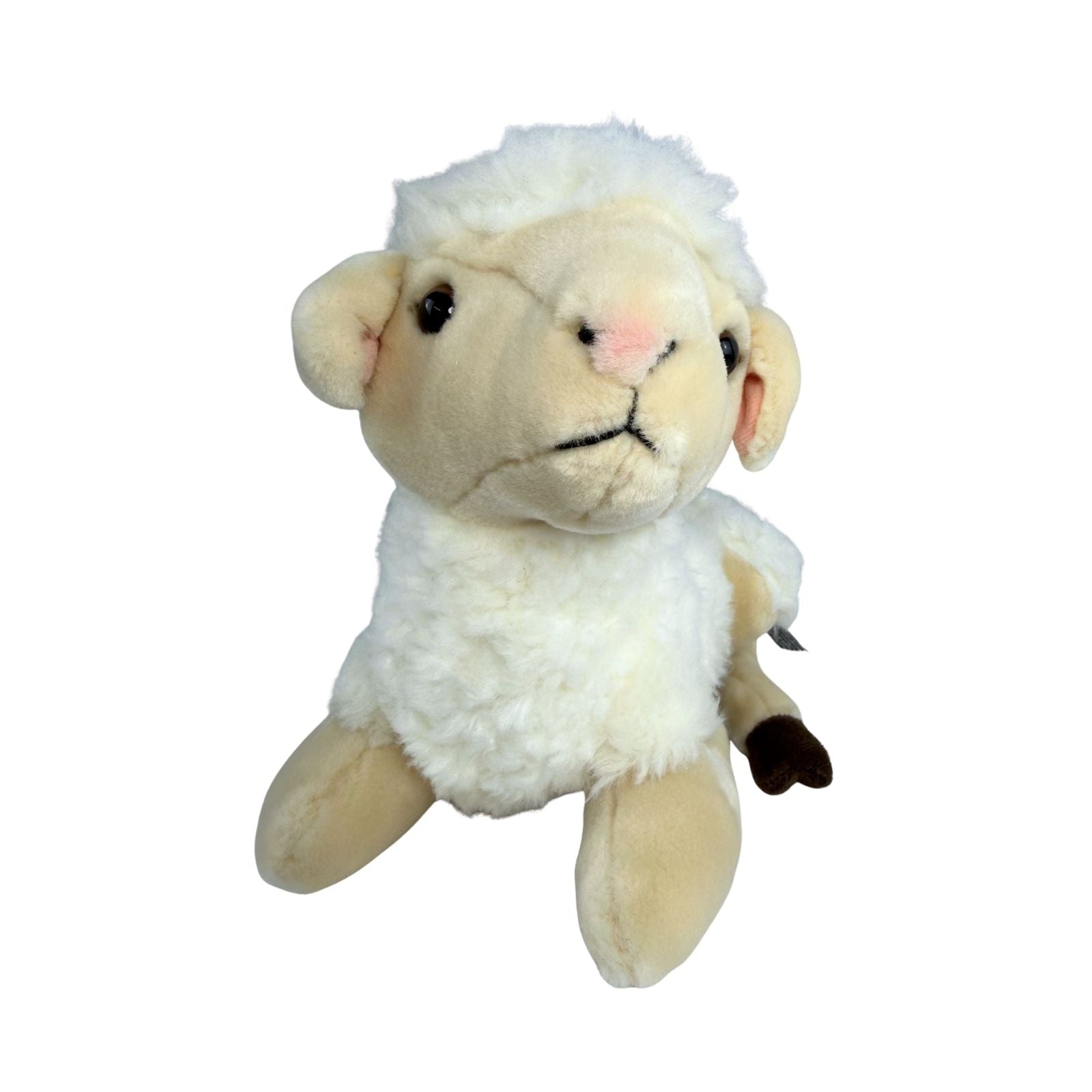 Lola sheep plush toy lying front view