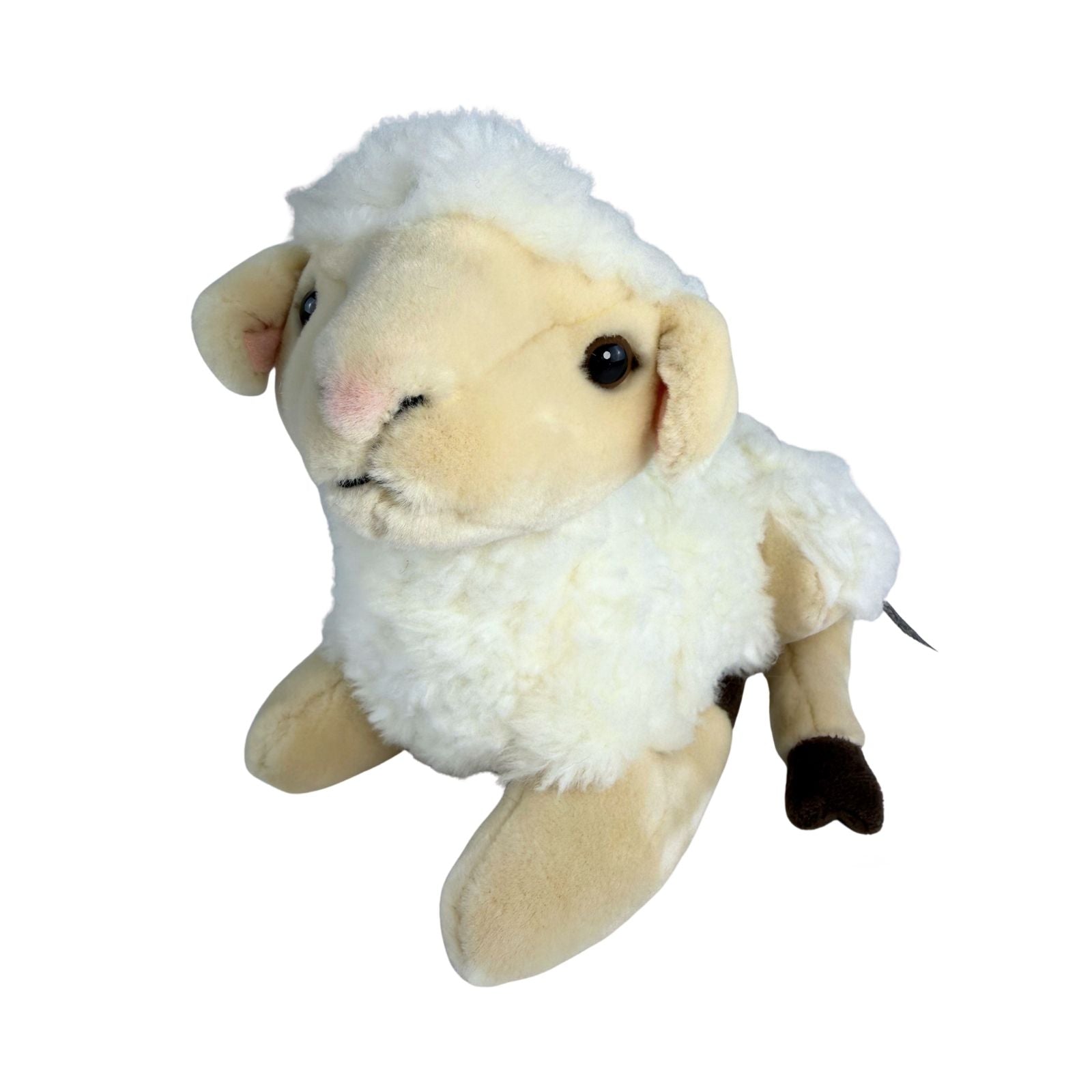 Lola sheep plush toy lying front view