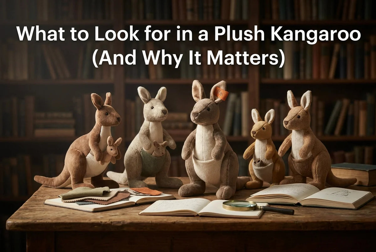 Professional header image for list-based article: What to Look for in a Plush Kangaroo (And Why It Matters)