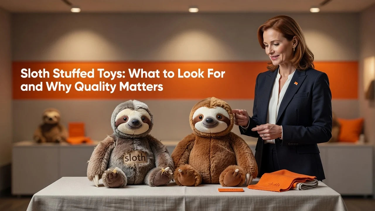 Professional header image for list-based article: Sloth Stuffed Toys: What to Look For and Why Quality Matters